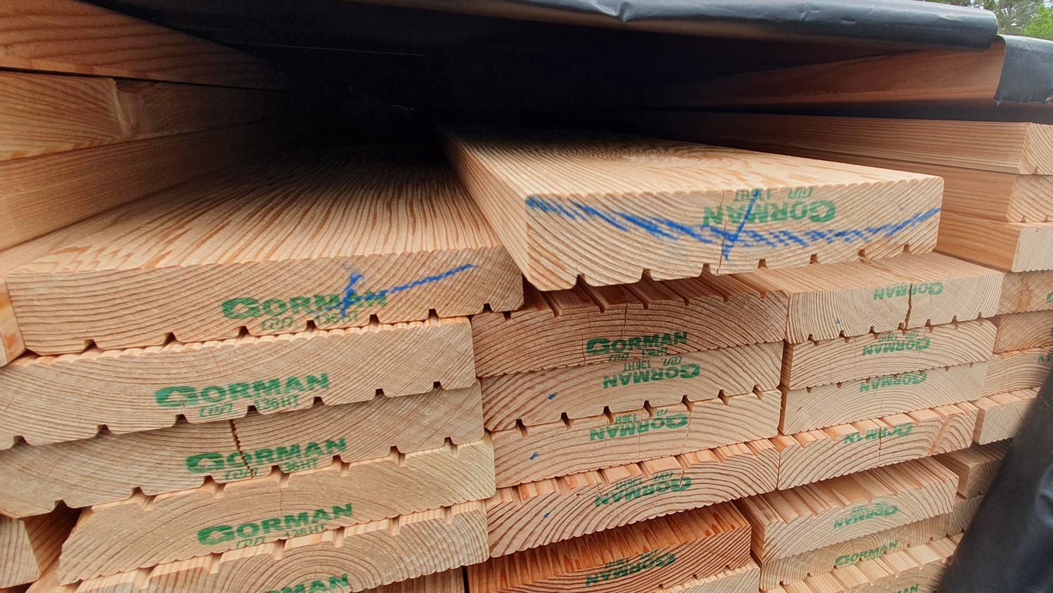 CANADIX Terrassendielen kanad. Lärche 26x140mm, Länge 2,44m, grob/fein, A/B CANADIX Terrassendielen kanad. Lärche 26x140mm, Länge 2,44m, grob/fein, A/B