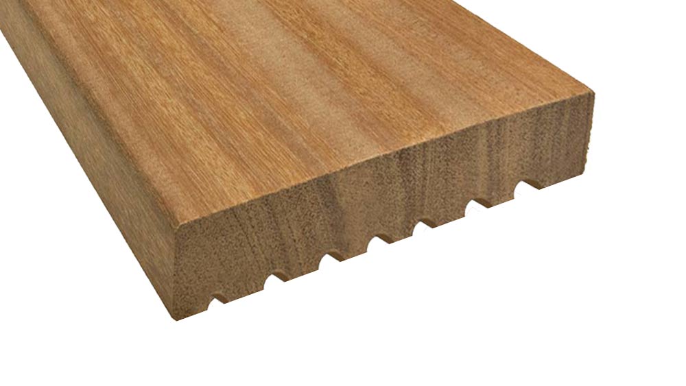 Terrassendiele Bangkirai Blue Star Premium, Länge 4,27m, 45x145mm, glatt/grob