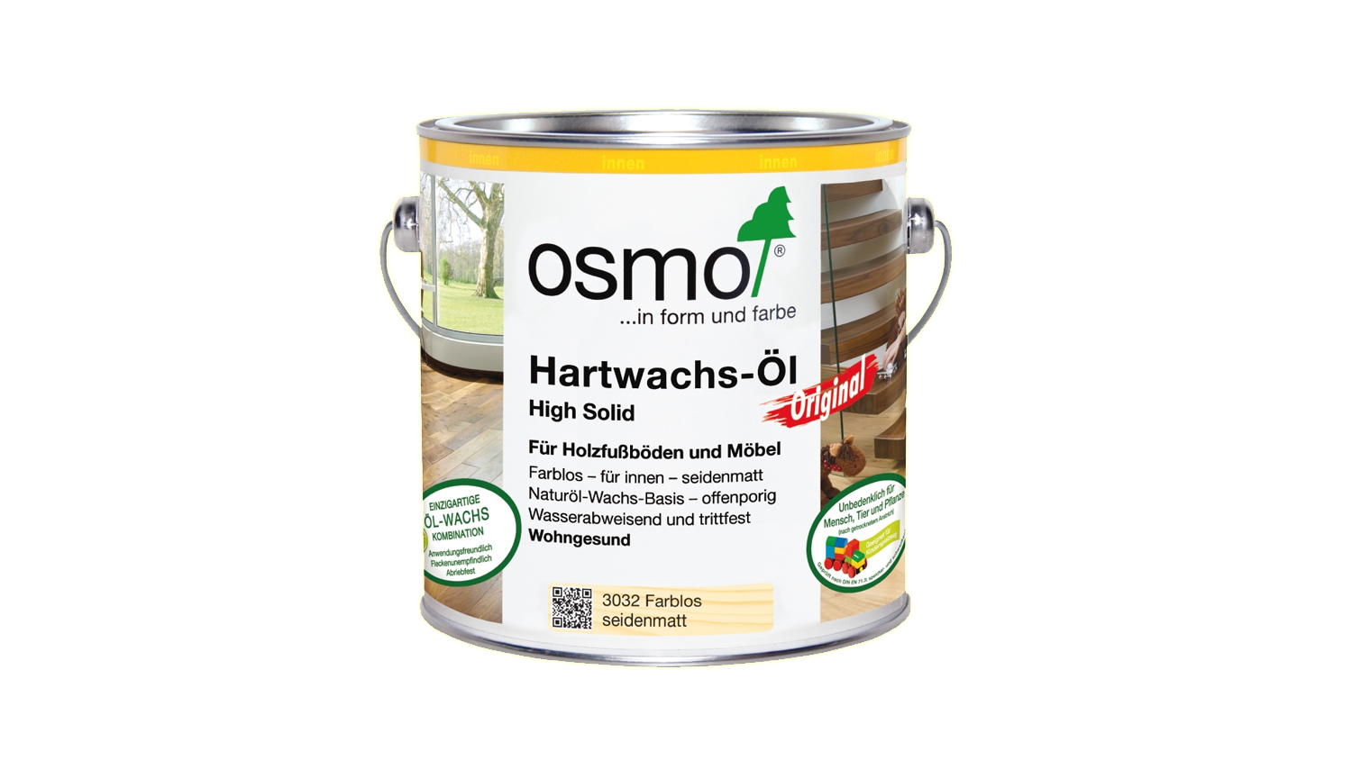 Osmo Hartwachs-Öl Original 3032, 2,5l seidenmatt, für Bodendielen innen