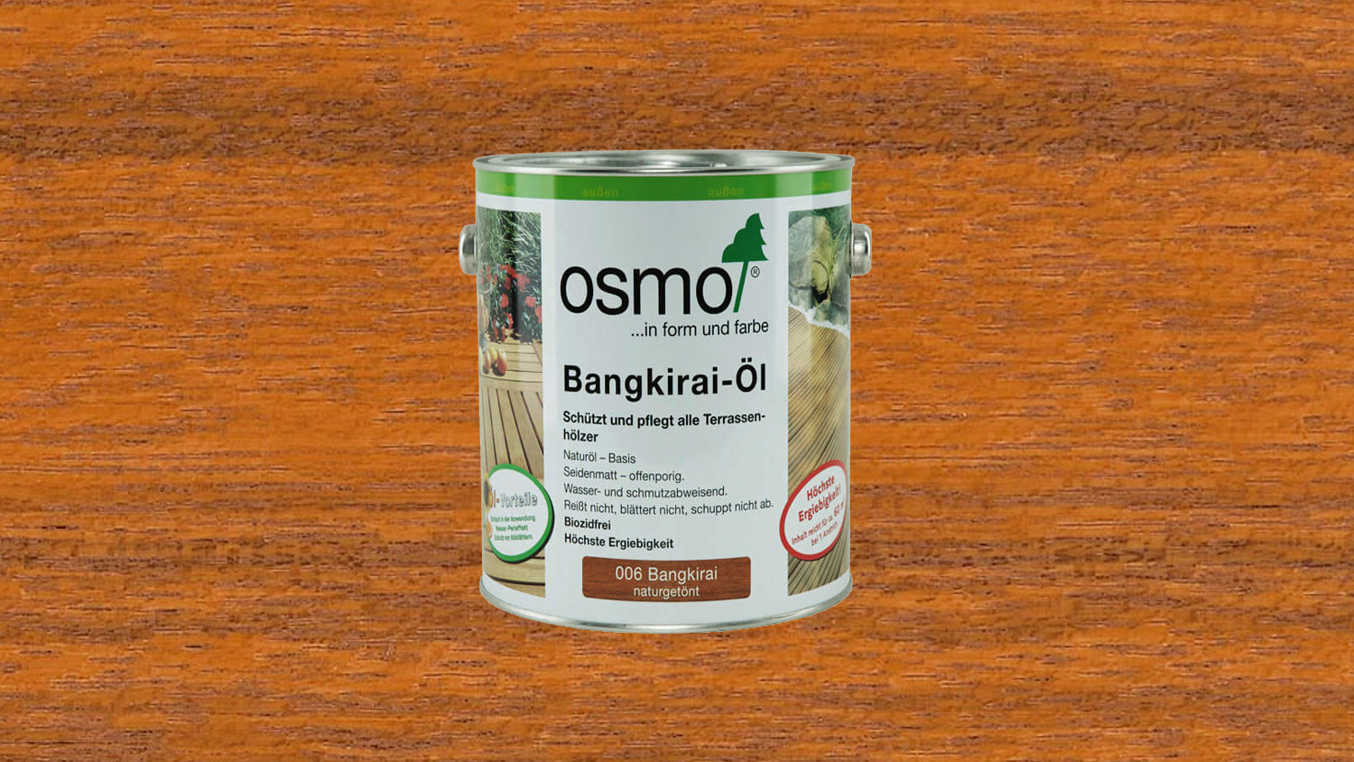 Osmo Terrassenöl 006 Bangkirai-Öl Naturgetönt 0,75l (für Nadel- u. Edelhölzer) 