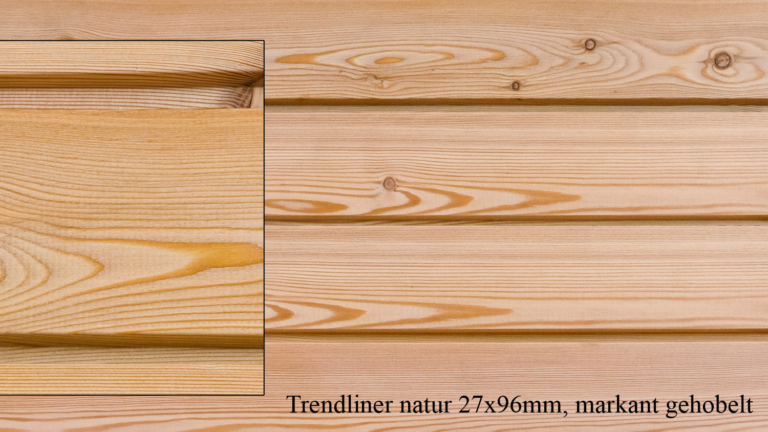 Fassadenprofil Trendliner, sib. Lärche, 27x96mm, Länge 5,10m, markant  geh. A/B Sort.