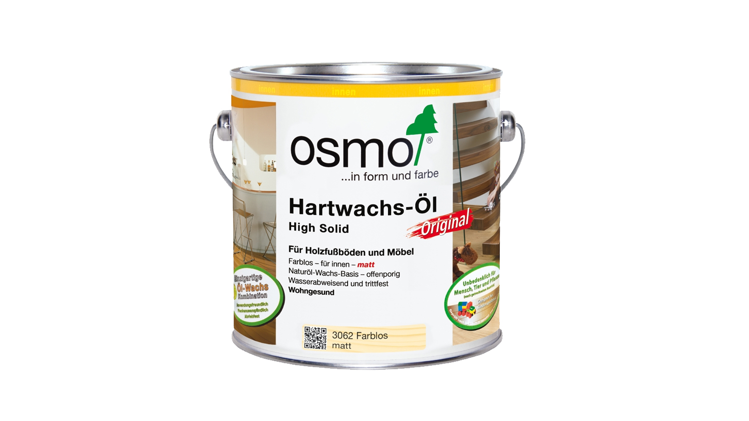 Osmo Hartwachs-Öl Original 3062 matt, 2,5l (für Bodendielen innen)