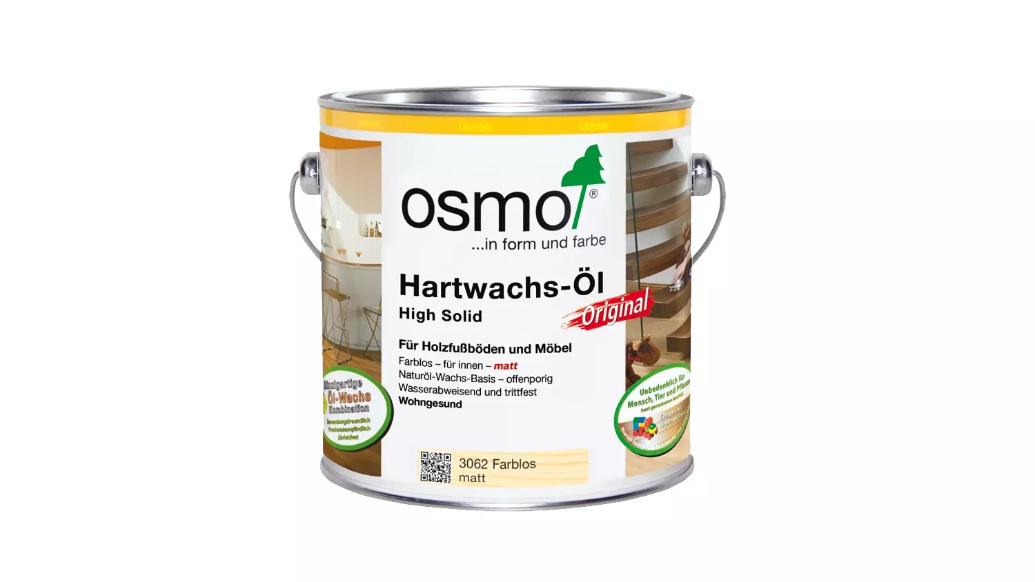 Osmo Hartwachs-Öl Original 3062 farblos matt, 2,5l (für Bodendielen innen)