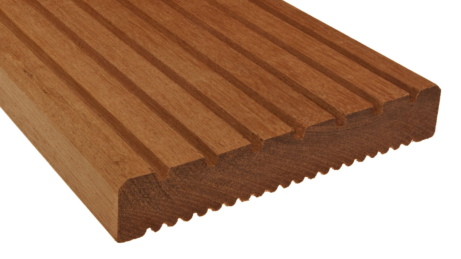 Terrassendiele Bangkirai, 25x145mm, Länge 3,96m, grob/fein, Sichtseite fein Terrassendiele Bangkirai, 25x145mm, Länge 3,96m, grob/fein, Sichtseite fein