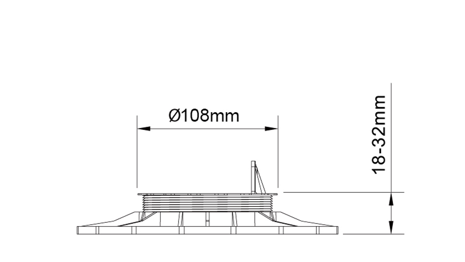 Profi Stelzlager 18-32mm höhenverstellbar, Polypropylen schwarz 