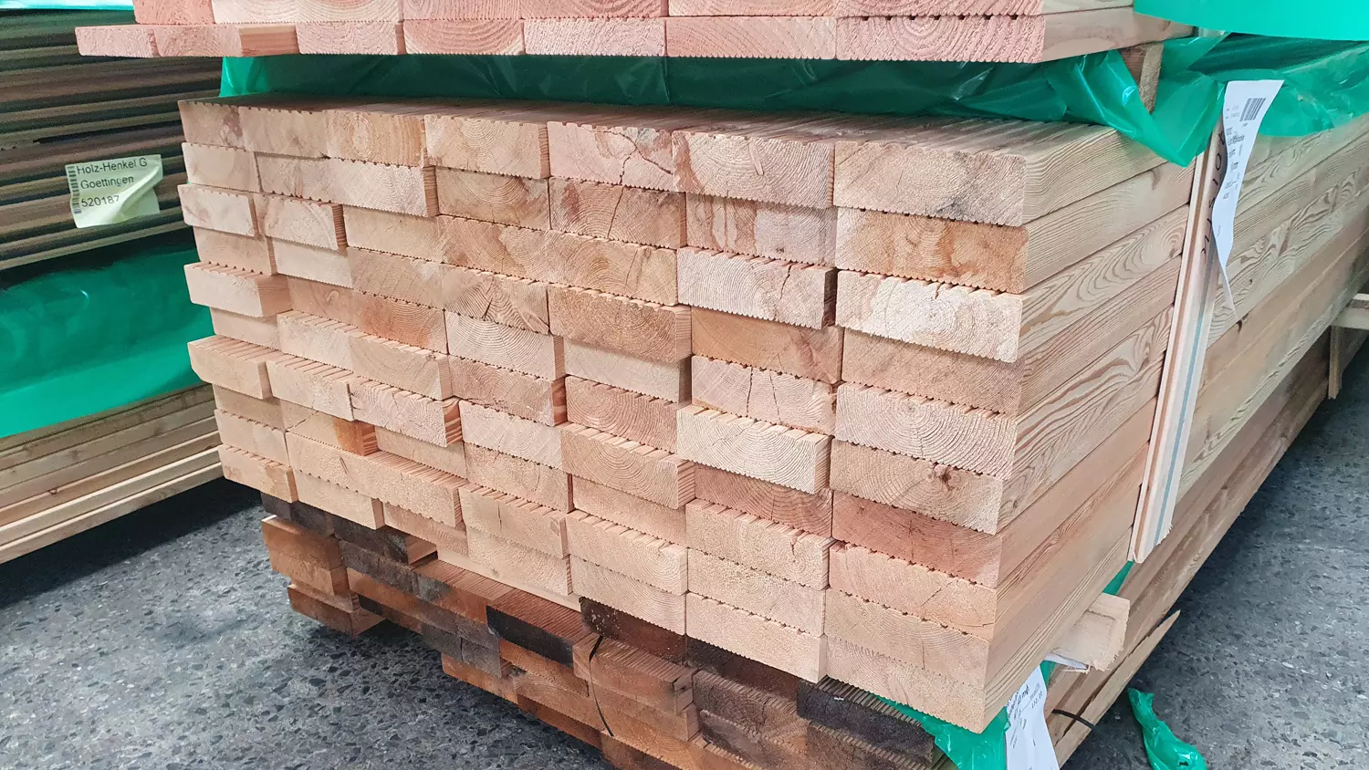 Terrassendiele europ. Lärche 44x145mm, Länge 5,00m, glatt/glatt, A/B  