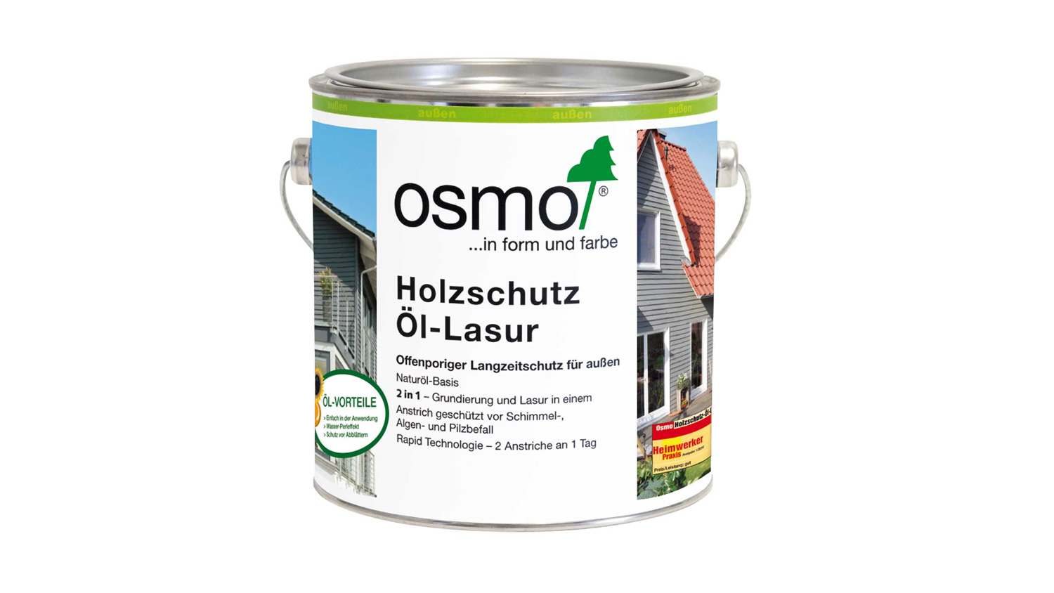 Osmo Holzschutz Öl-Lasur 900 Weiß, 2,5l 