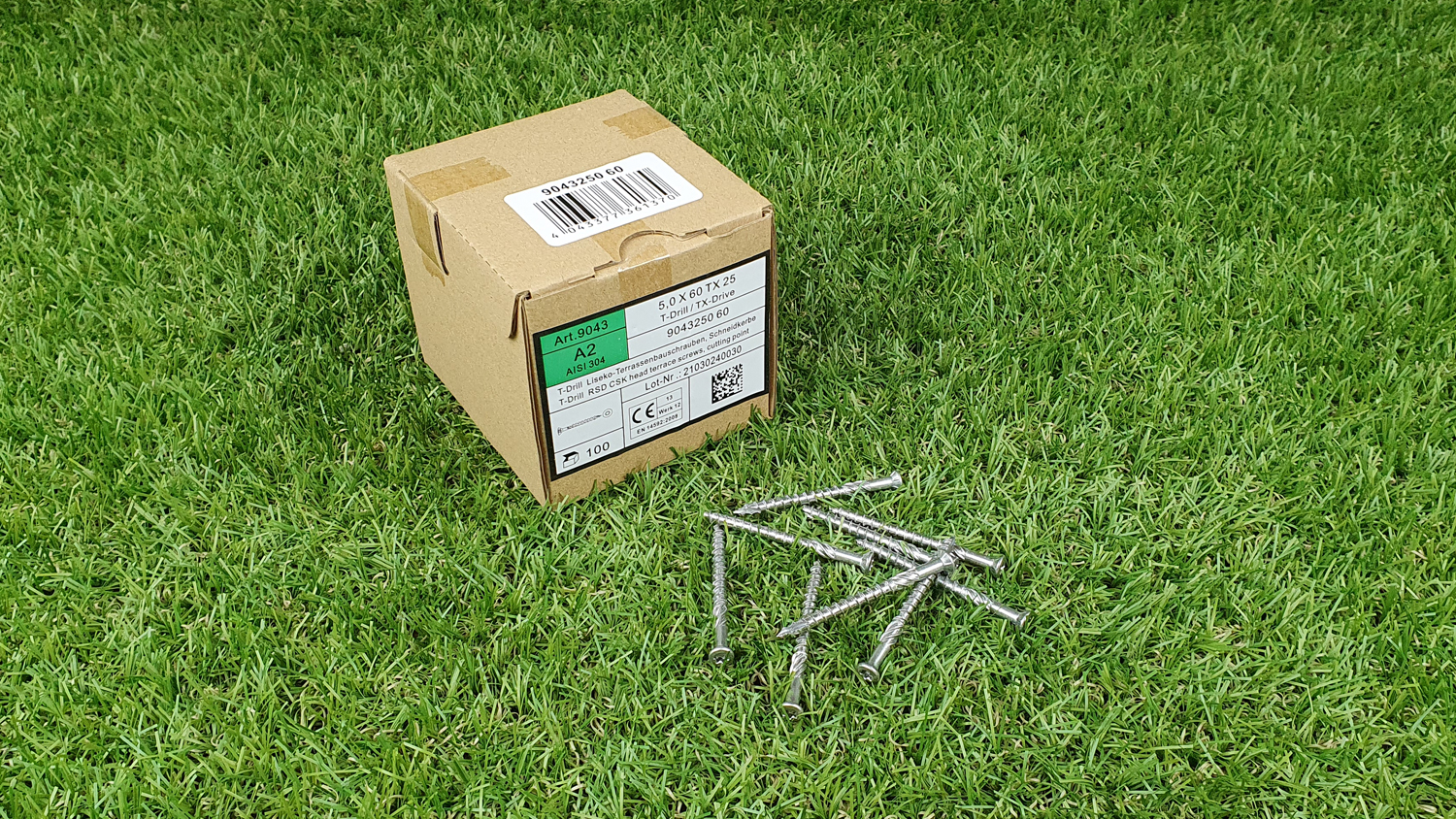 A2 Liseko Terrassenschrauben 5,0x60/39mm mit Schneidkerbe, TX 25, 100 Stck./Pack A2 Liseko Terrassenschrauben 5,0x60/39mm mit Schneidkerbe, TX 25, 100 Stck./Pack