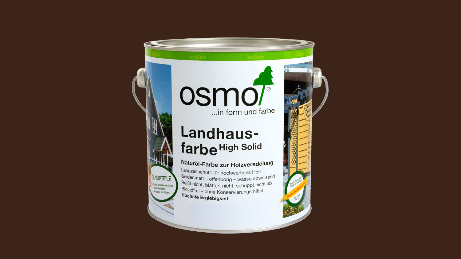 Osmo Landhausfarbe 2607 Dunkelbraun, 2,5l 