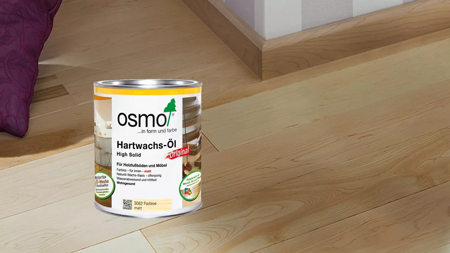 Osmo Hartwachs-Öl Original 3062 farblos matt, 0,75l (für Bodendielen innen)