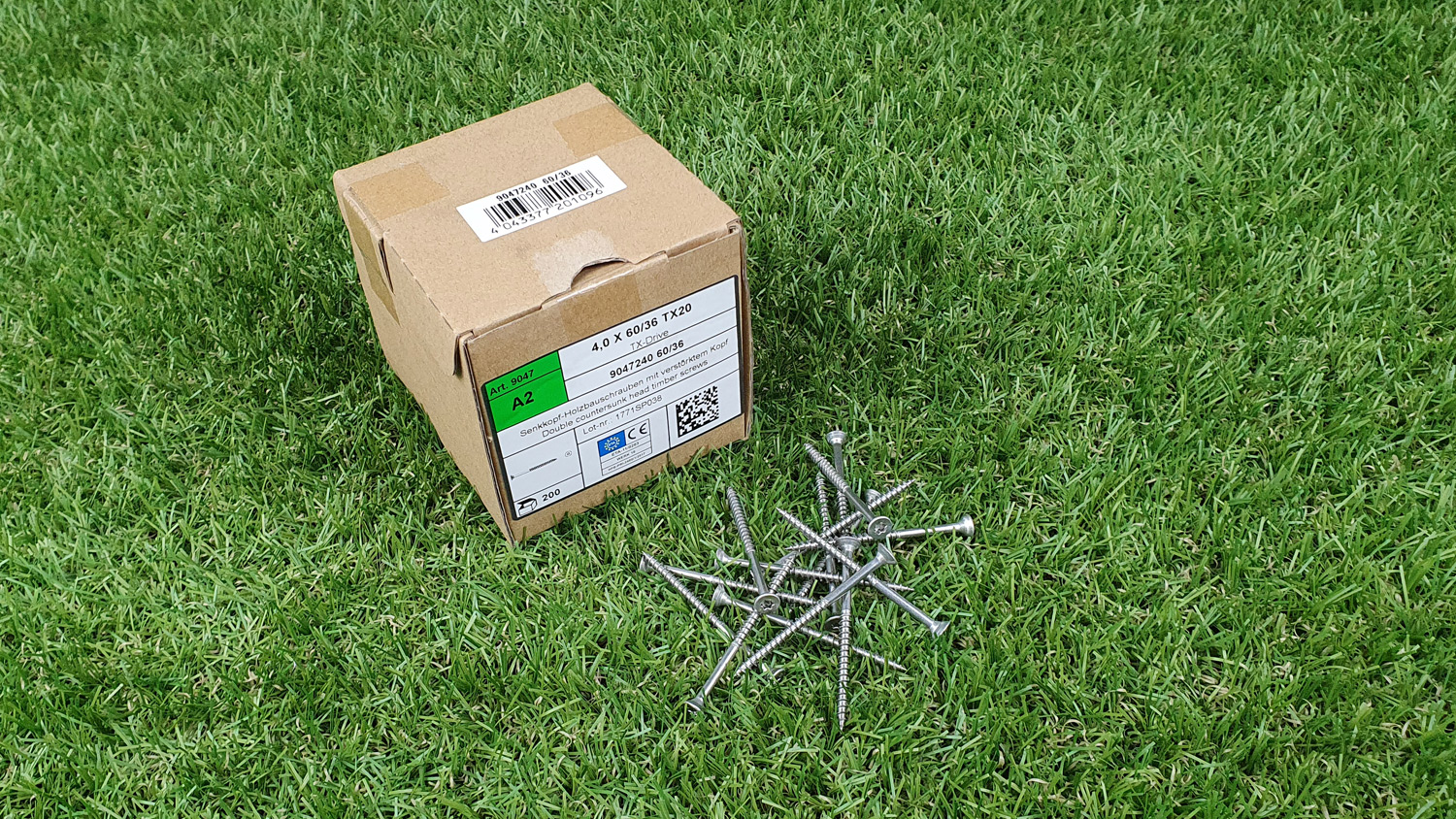 A2 Schrauben 4,0x60/36mm TX20, Senkkopf, ohne Bohrspitze, 200 Stck./Pack. A2 Schrauben 4,0x60/36mm TX20, Senkkopf, ohne Bohrspitze, 200 Stck./Pack.