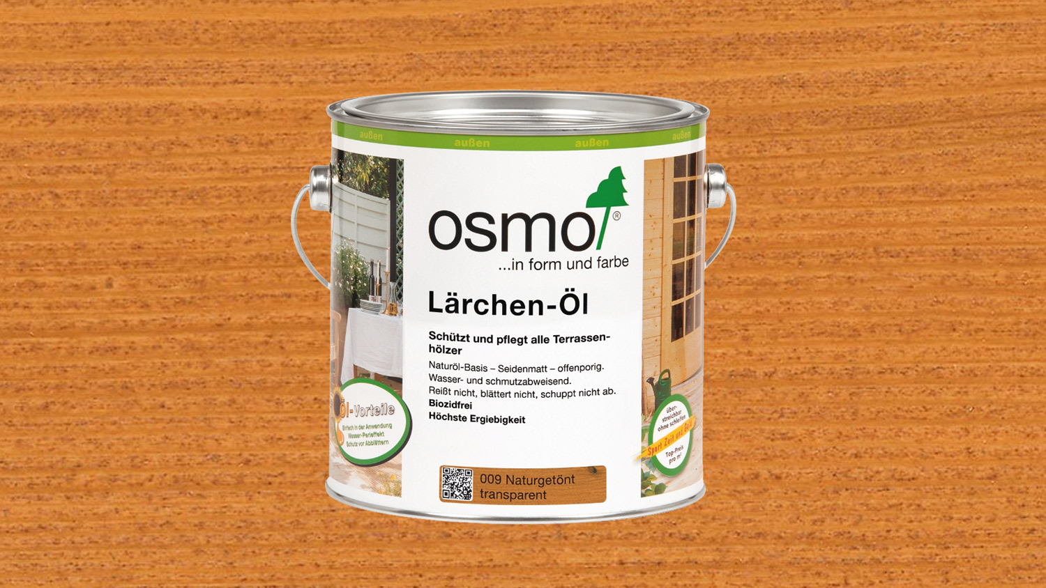 Osmo Terrassenöl 009 Lärchen-Öl Naturgetönt transparent  2,5l (für Nadel- u. Edelhölzer) 