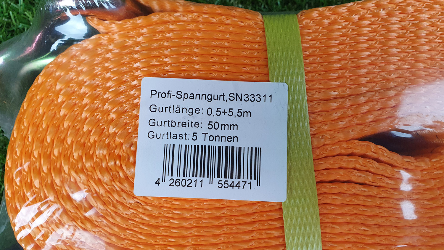 Profi Ratschen Spanngurt 2-tlg, L 0,5 + 5,50m, bis 5t - TÜV - GS