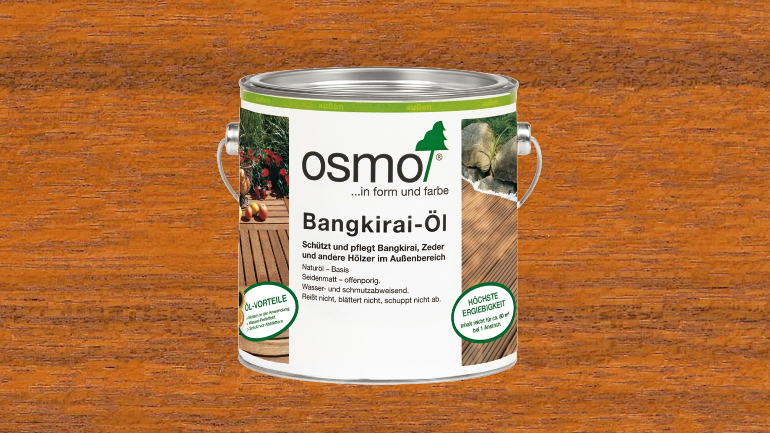 Osmo Terrassenöl 006 Bangkirai-Öl Naturgetönt 2,5l (für Nadel- u. Edelhölzer) 