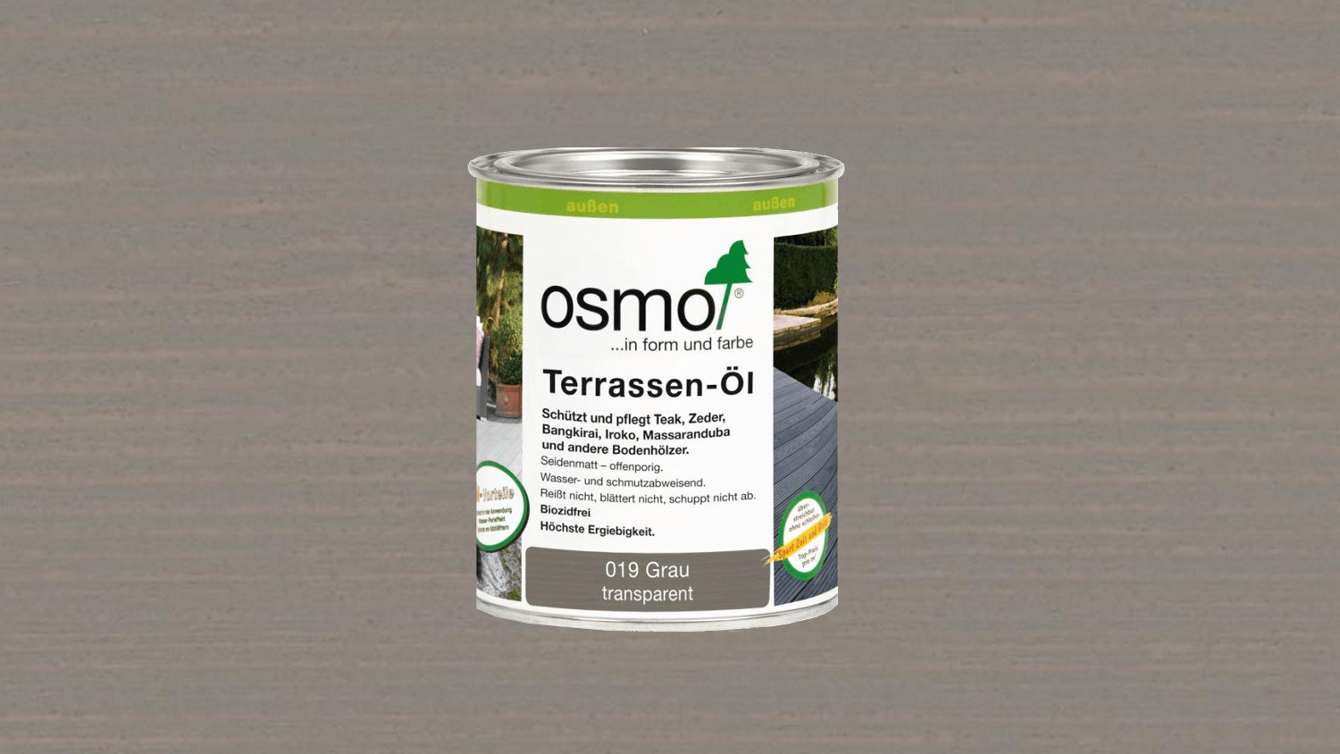 Osmo Terrassenöl 019 Grau transparent 0,75l (für Nadel- u. Edelhölzer) 