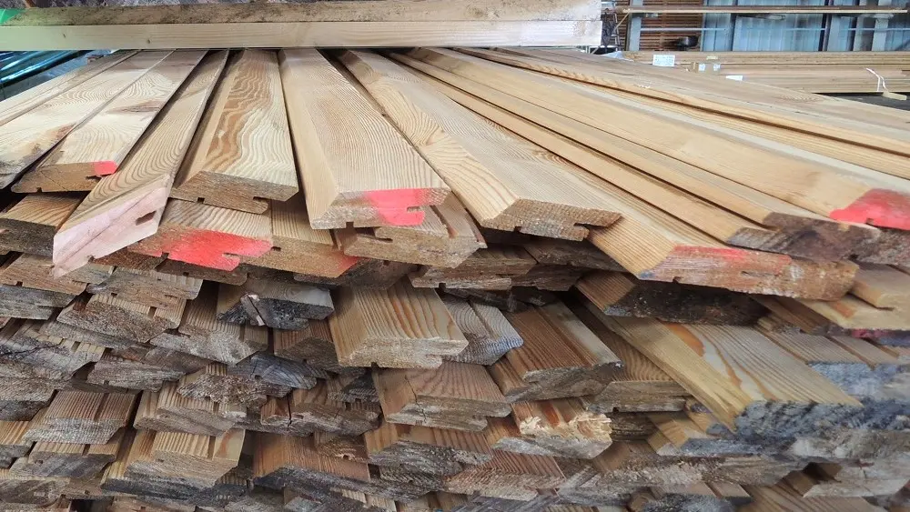 24x68 mm Rhombusbretter 30° TIGA gehobelt markant sibirische Lärche, Länge 5,10m, Sonderposten 3764