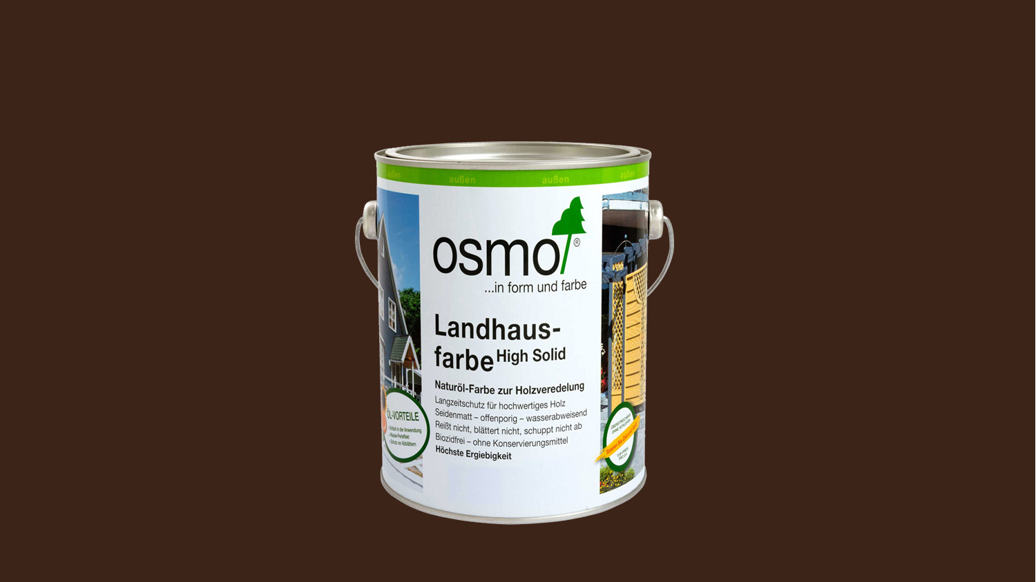 Osmo Landhausfarbe 2607 Dunkelbraun, 0,75l