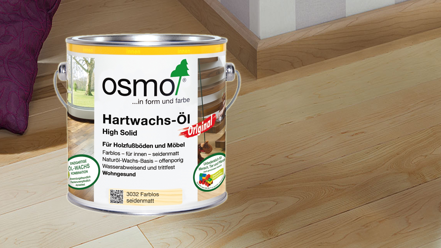 Osmo Hartwachs-Öl Original 3032 seidenmatt, 2,5l (für Bodendielen innen)