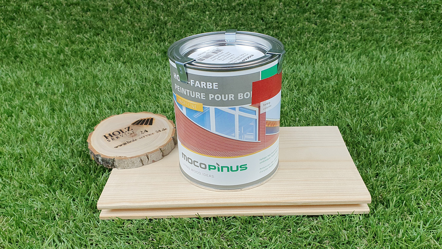 SALE - Mocopinus Holzfarbe Rubinrot F-RAL 3003 0,75l (für alle Laub- und Nadelhölzer)
