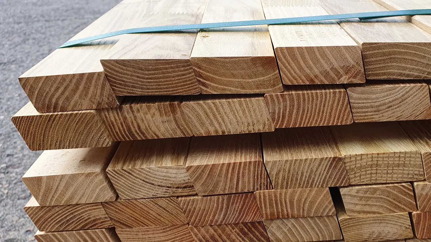 25x60mm Rhombusbretter 15° gehobelt/elegant, Robinie, Länge 5,00m, Sonderposten 3922-A