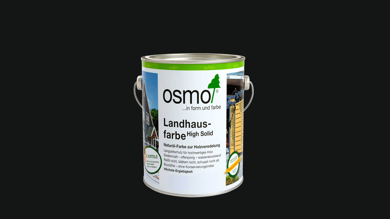 Osmo Landhausfarbe 2703 Schwarzgrau, 0,75l