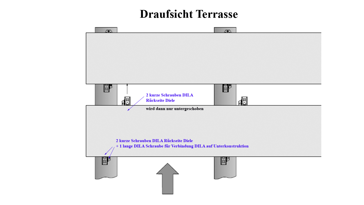 DILA 2 Terrassenverbinder, 17 mm, Edelstahl rostfrei A2, 200 Stück, für Dielen H 19-23mm