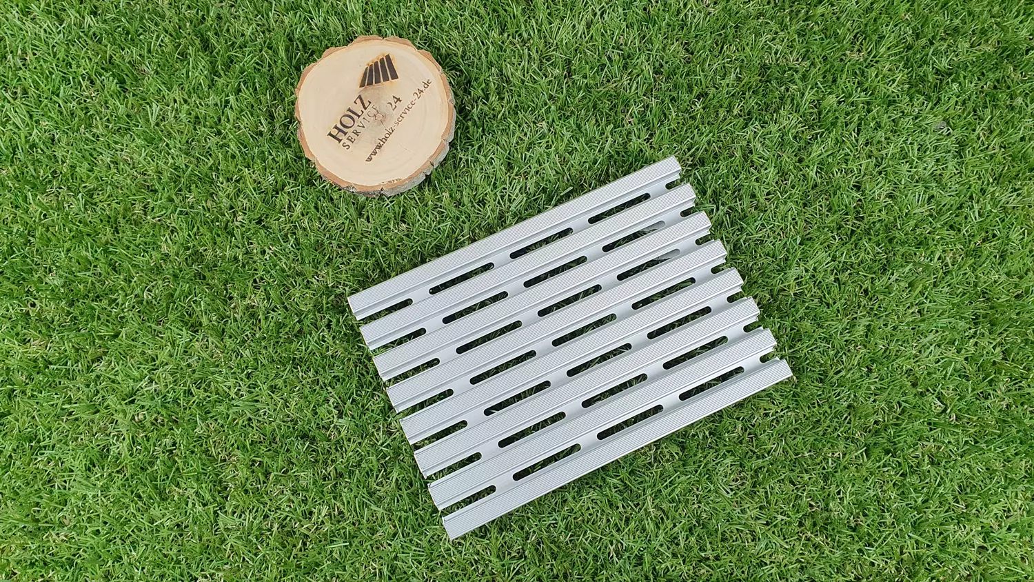 Gitterrost Entwässerungsrinne Aluminium 20x140mm, Länge 4,00m