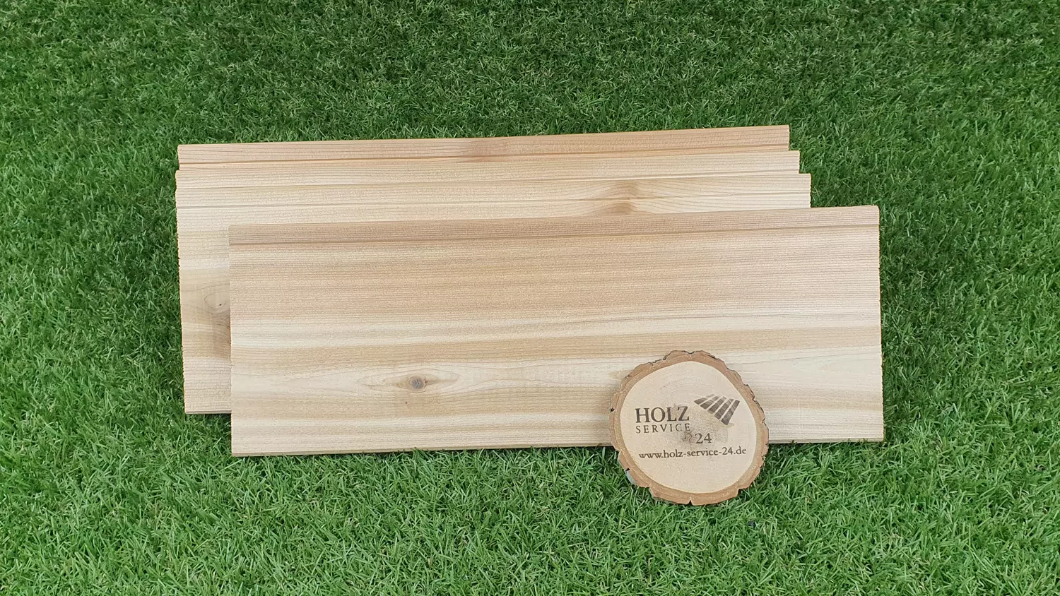 Keilstülpschalung Western Red Cedar, 14/26x146mm, Länge 6,10m, gehobelt, A/B-Sort.